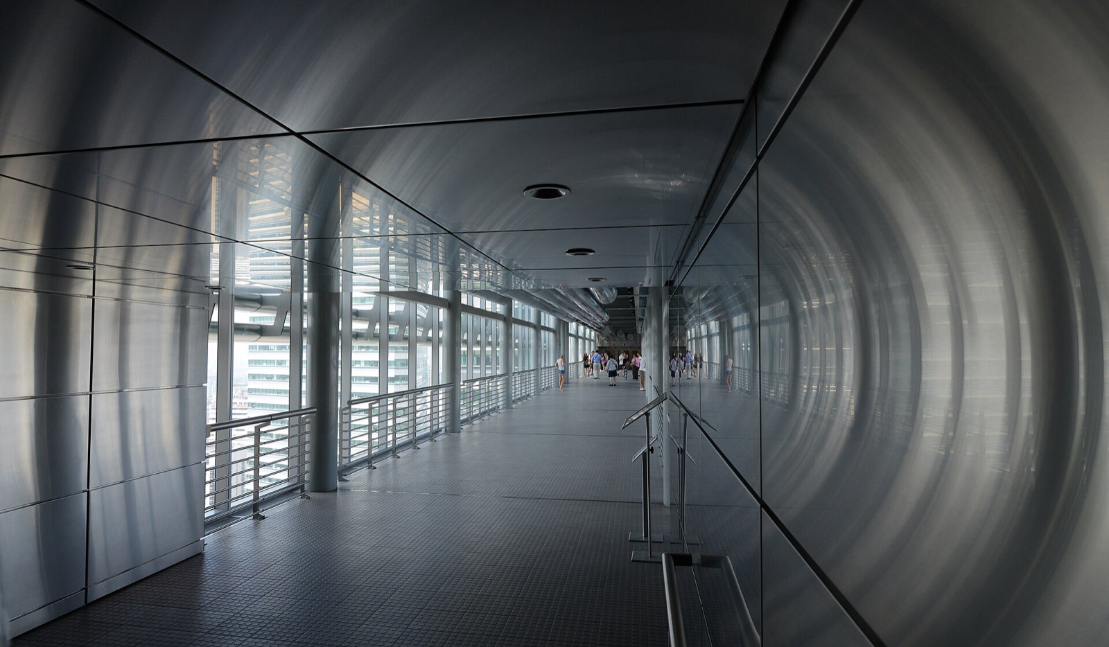 Inside the Skybridge between the two Petronas Towers.