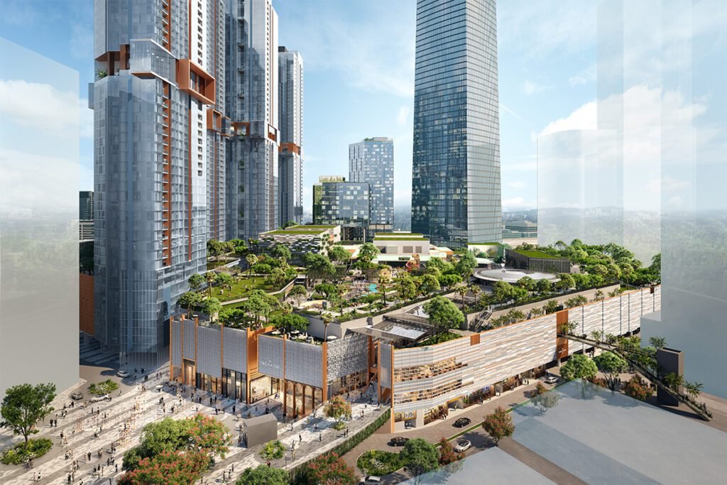 TRX Tun Razak Exchange Kuala Lumpur luxury mixed-use development aerial view residential towers 2026