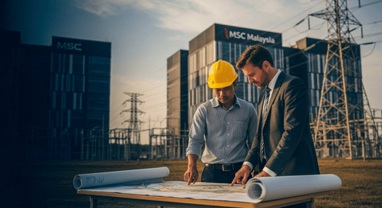 Johor data center boom illustration showing Microsoft, Google, and Amazon's significant investment in Malaysian facilities.