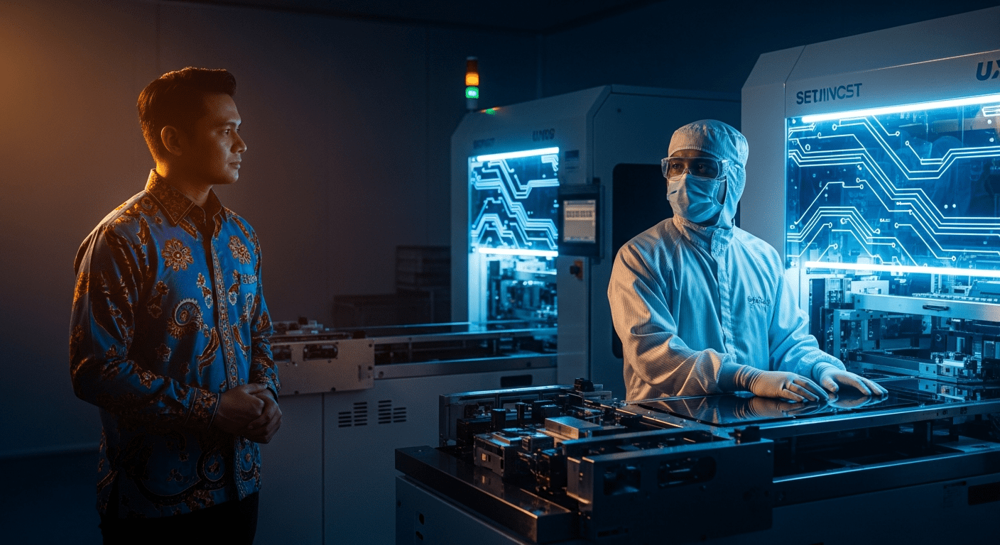 Professional illustration for Frontken Corporation semiconductor services stock analysis in Malaysian tech market trends.